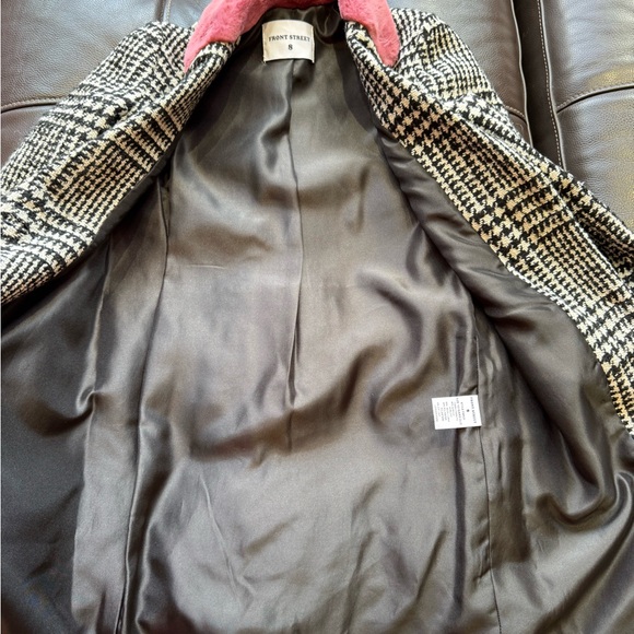 Kids Houndstooth Puffer Jacket with Pink Collar - Picture 11 of 11